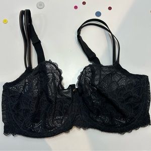 Chantelle Black Lace Unlined Demi Underwire Bra 34DDD